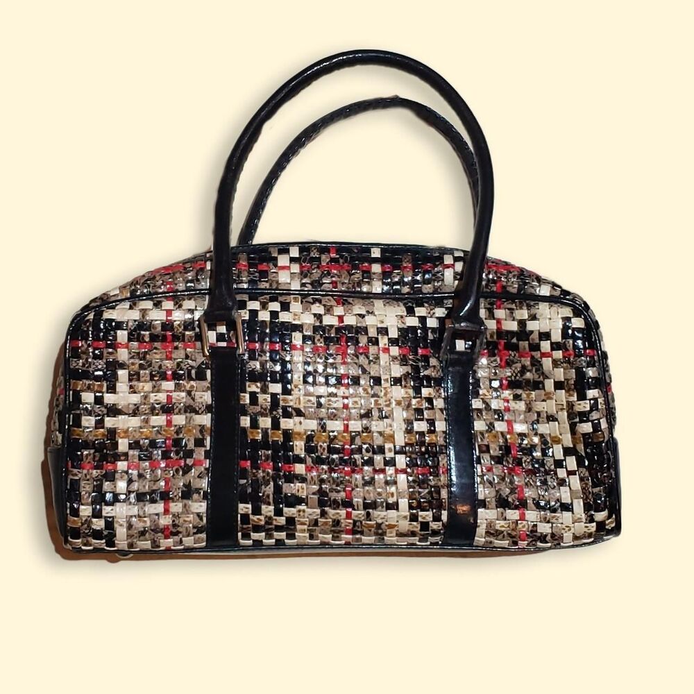 90s Boho Fall Woven Handbag Shoulder Bag